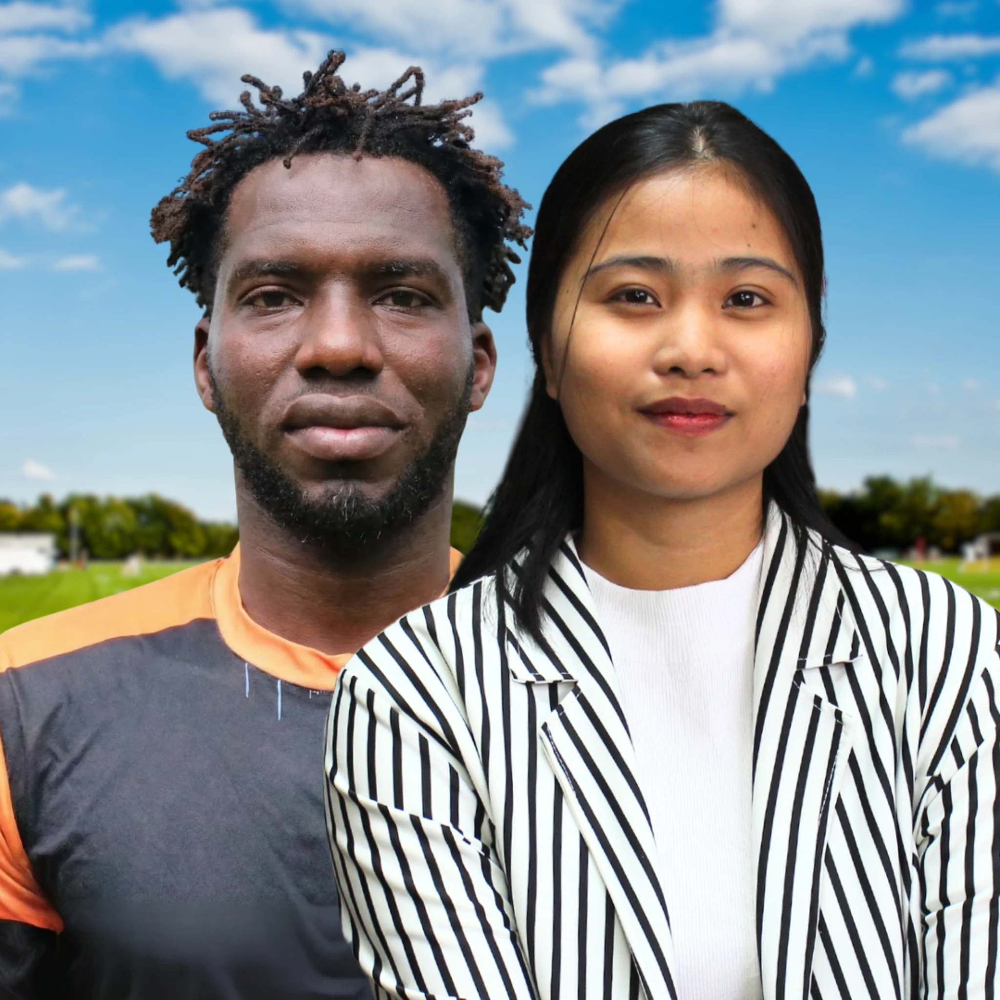 Coach Lamine and Ms. Erica